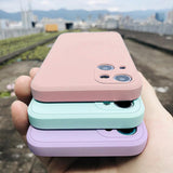 Original Square Liquid Silicone Case For iPhone