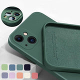 Original Square Liquid Silicone Case For iPhone