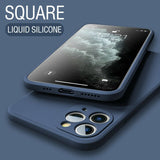 Original Square Liquid Silicone Case For iPhone