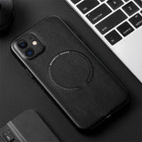 Leather Magnetic Shockproof Case For iPhone 13(BLACK)