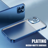 Luxury Square Frame Plating Clear Case For iPhone