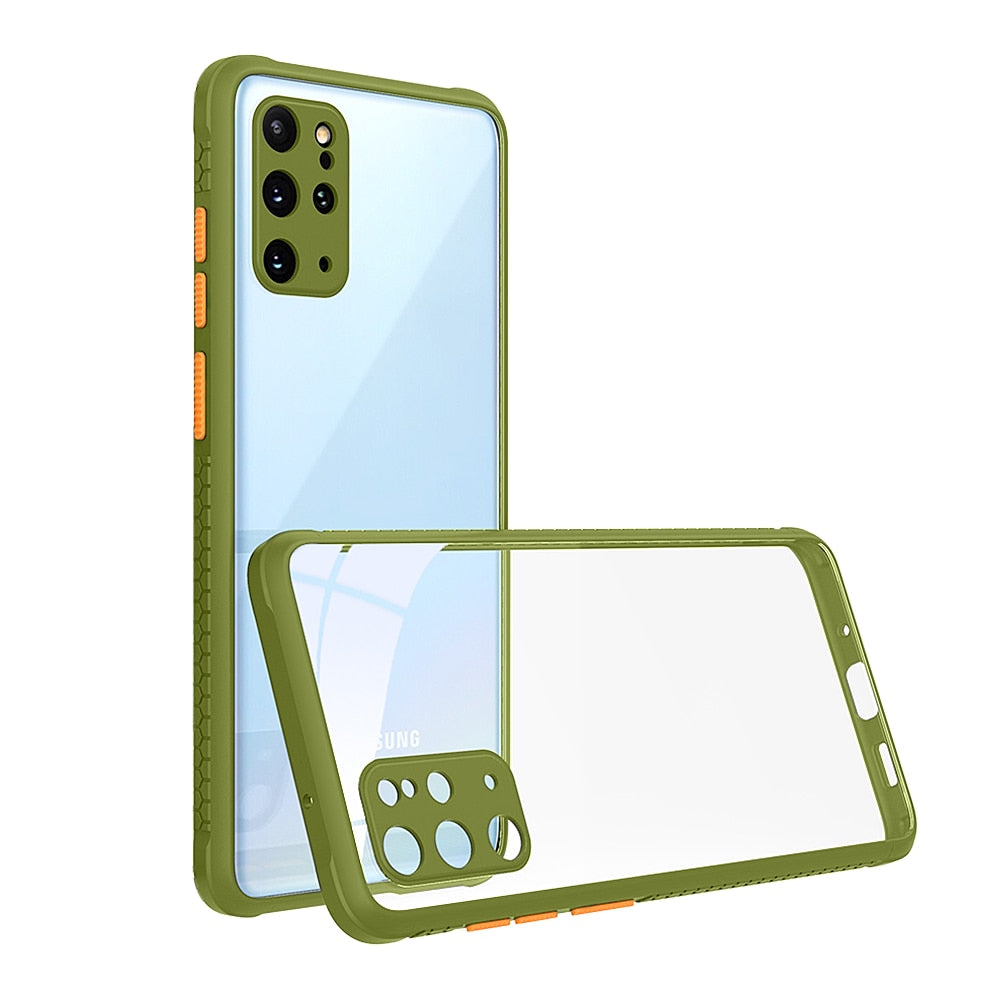 Silicone Frame PC Clear Protective Case For Samsung