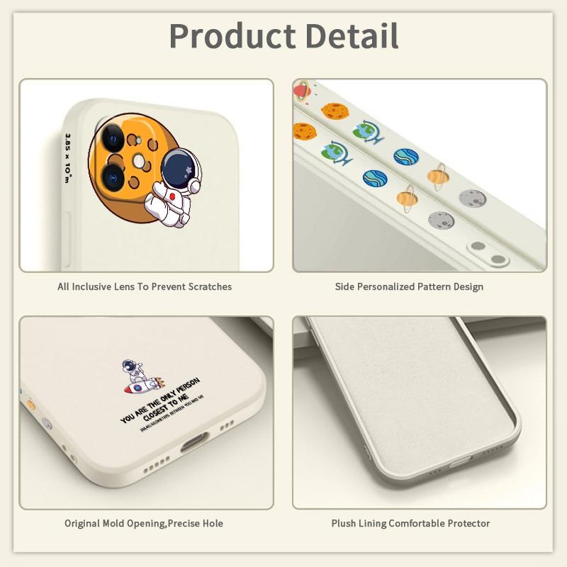 Liquid Silicone Cute Pattern Case For iPhone