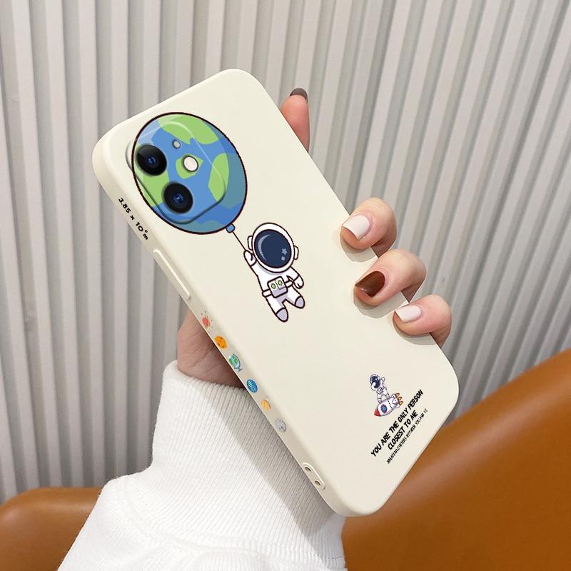 Liquid Silicone Cute Pattern Case For iPhone
