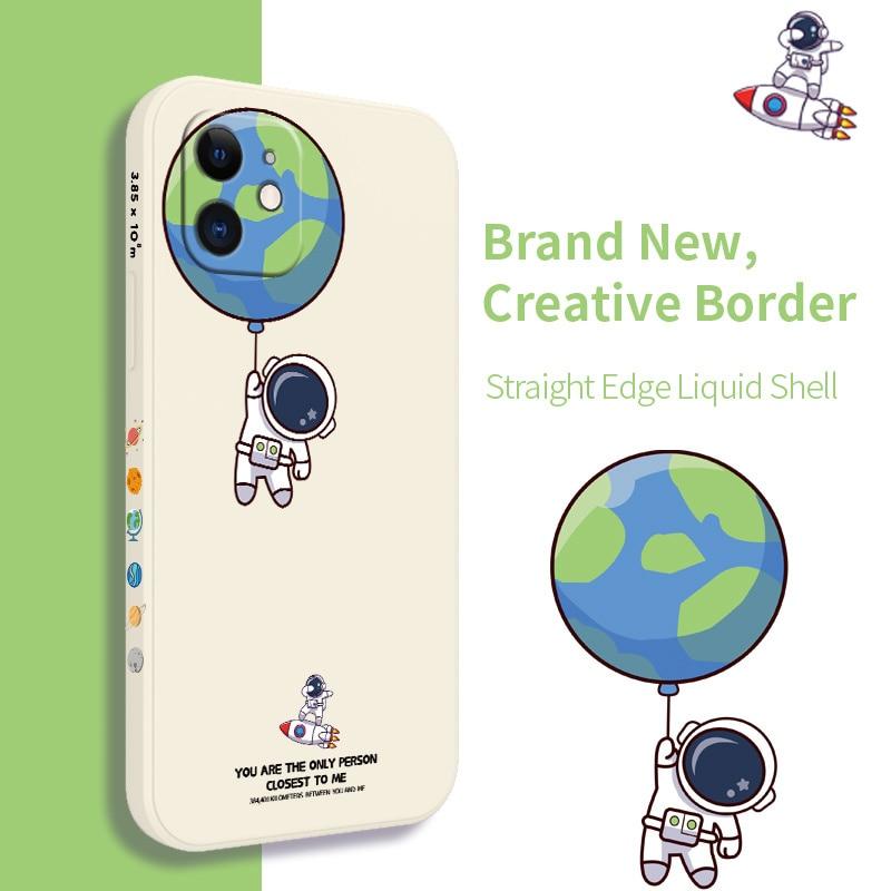 Liquid Silicone Cute Pattern Case For iPhone