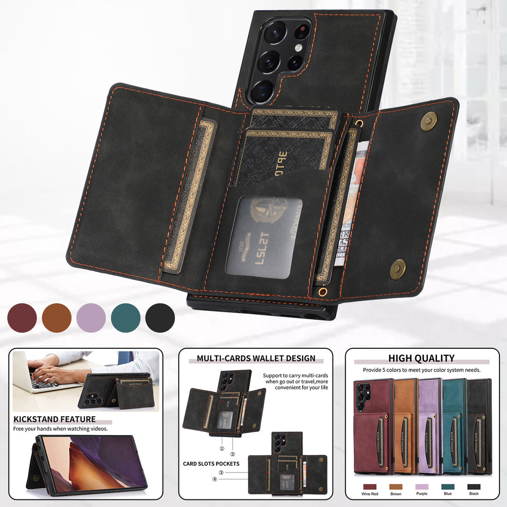 Retro Flip Wallet Leather Case For Samsung