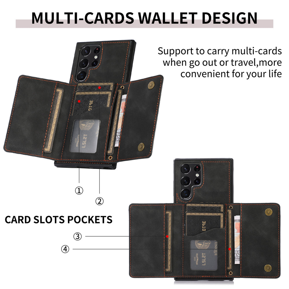 Retro Flip Wallet Leather Case For Samsung