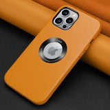 Luxury Solid Color PU Leather Case for iPhone