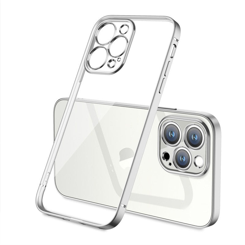 Shockproof Plating Clear Soft Case For iPhone