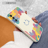 Soft Rainbow Smiley Liquid Case For Samsung