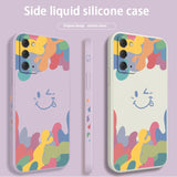 Soft Rainbow Smiley Liquid Case For Samsung