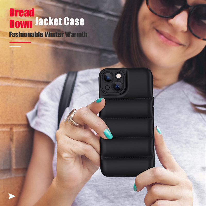 Soft Down Jacket Airbag Fashion Case For iPhone