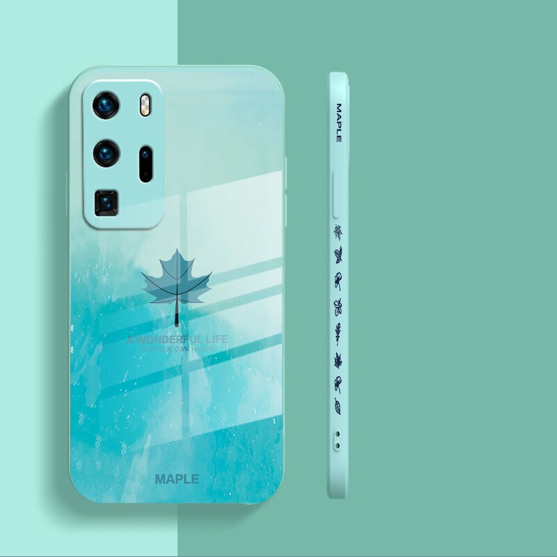 Tempered Glass Watercolor Case for Huawei