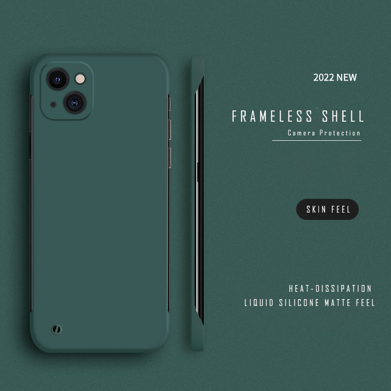 Ultra Thin Slim Frameless Case For iPhone 14ProMax( Dark Green)