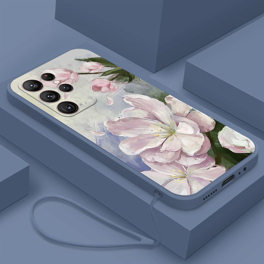 Vintage Painting Flowers Case For Samsung