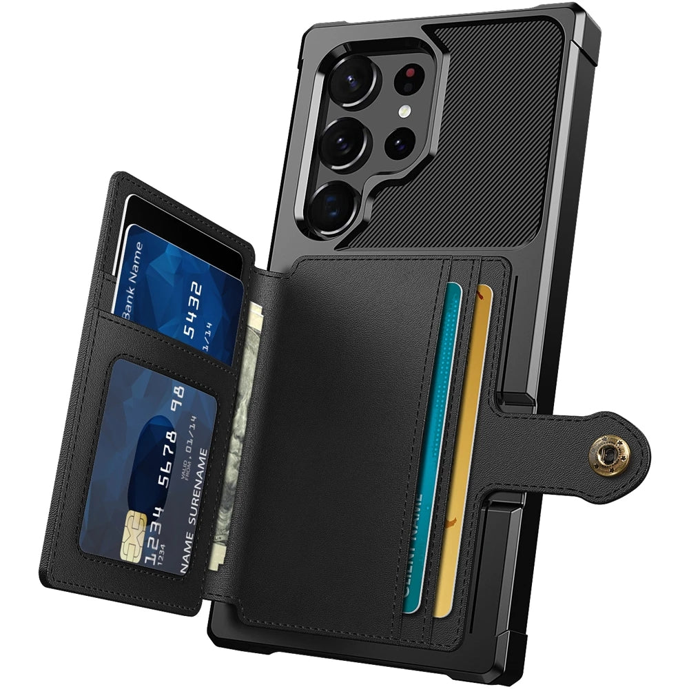 Magnetic Card Holders Wallet Case for Samsung