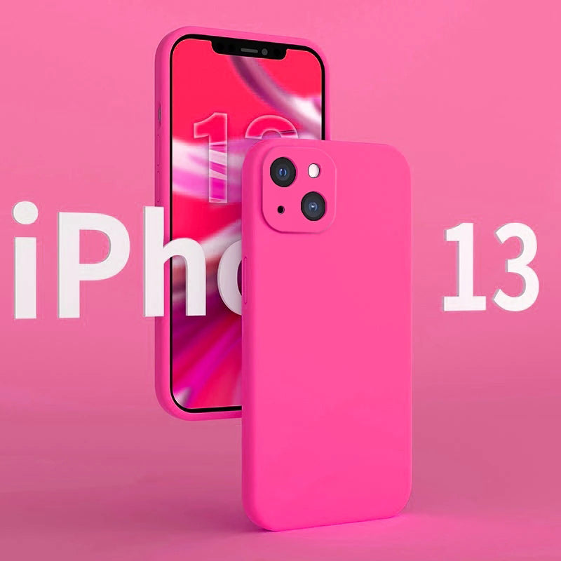 Original Square Liquid Silicone Case For iPhone