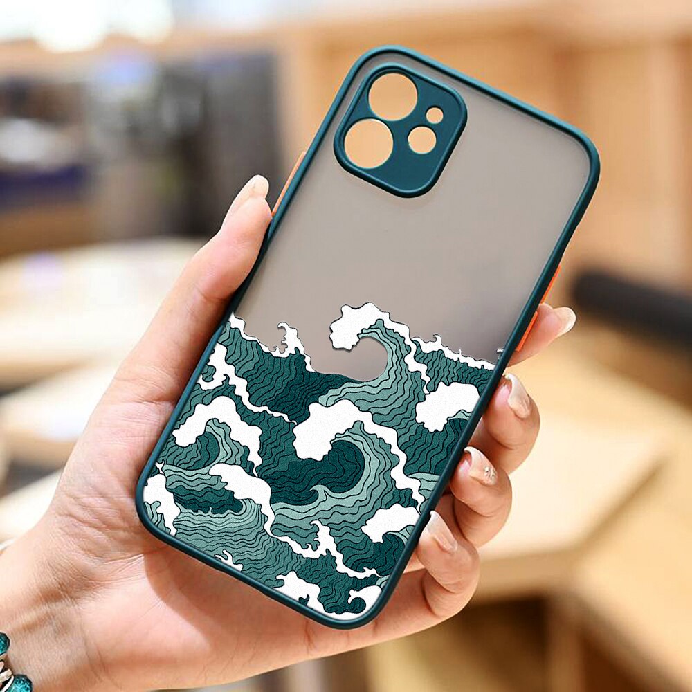 Camera Protection Sea Wave Case for iPhone