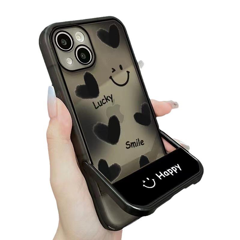 Smiling Face Love Invisible Bracket Case For iPhone