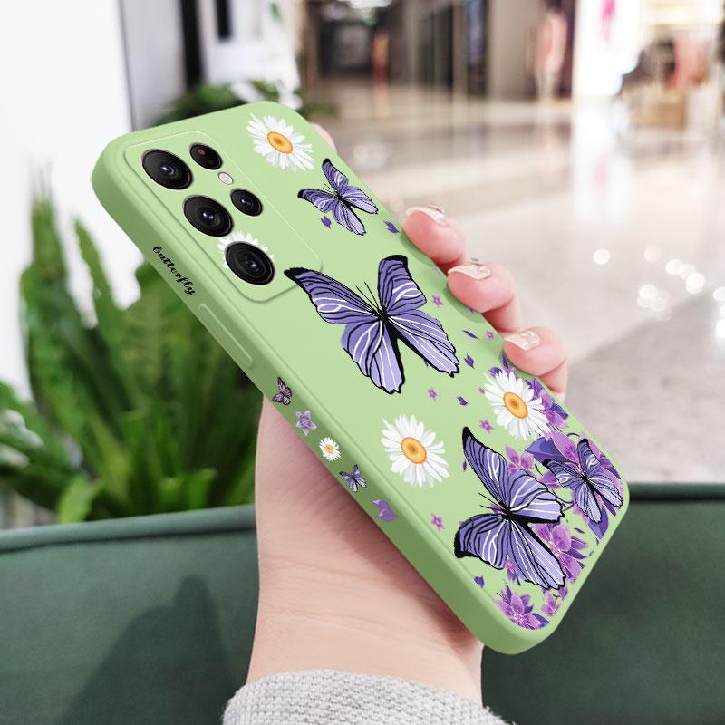 Purple Butterflies Soft Case For Samsung