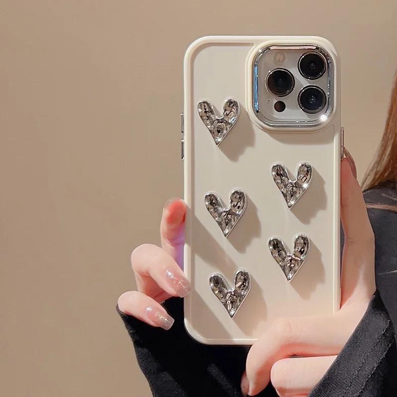 Luxury Plating Love Heart Case For iPhone