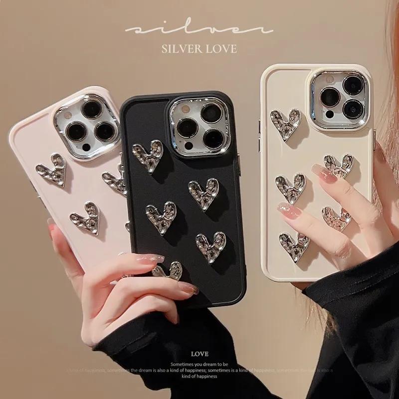 Luxury Plating Love Heart Case For iPhone