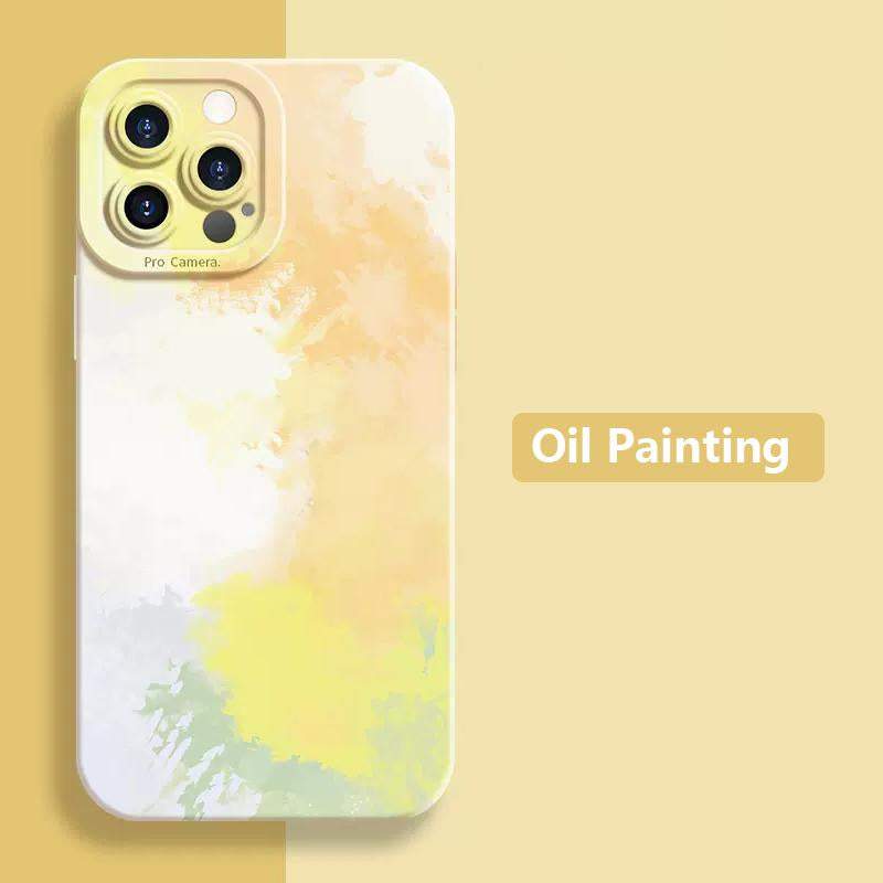 Oil Painting Flower Silicone Case For iPhone